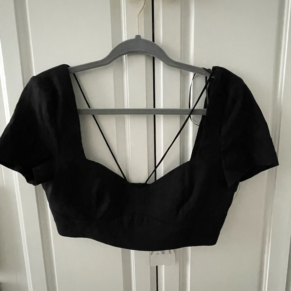 Zara black crop top